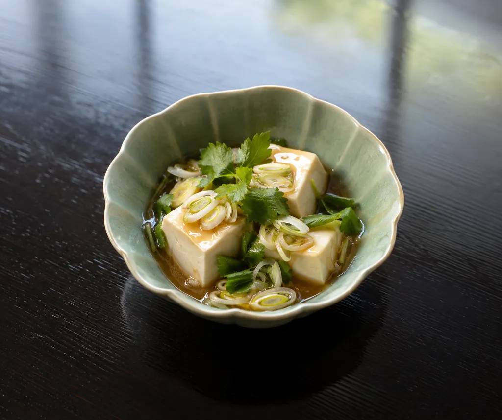 木綿豆腐と三つ葉の中華あんかけの完成イメージ