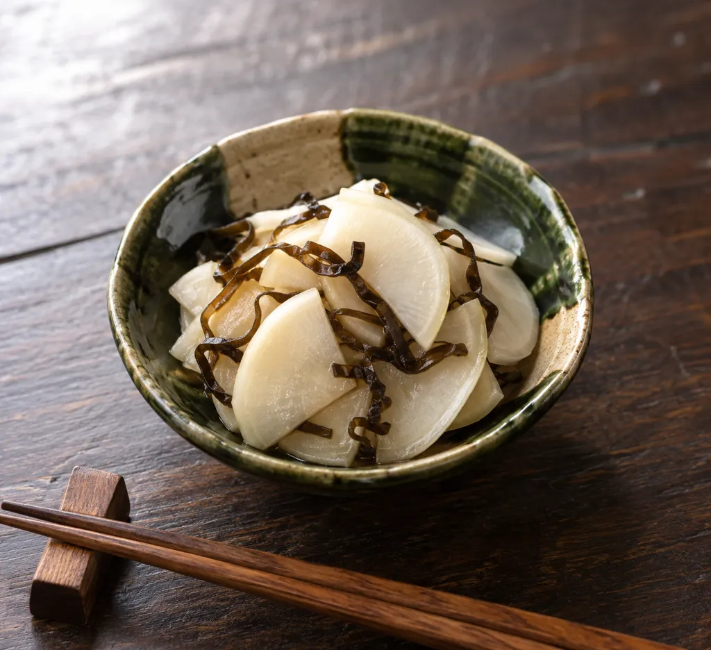 かぶと塩昆布の和え物の完成イメージ