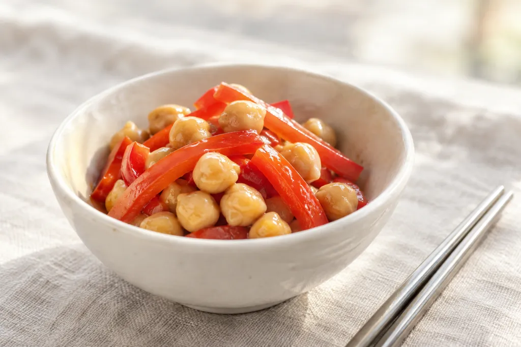 ひよこ豆とパプリカのエスニック豆サラダの完成イメージ