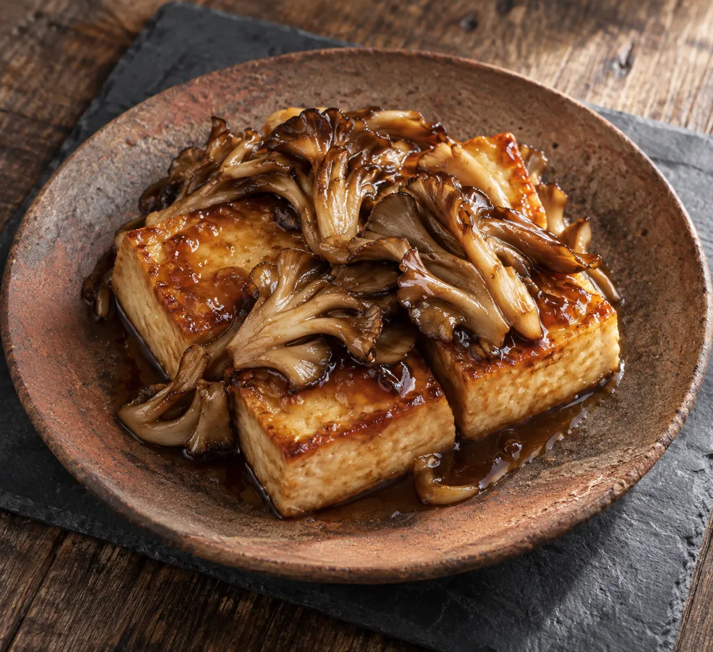 豆腐とまいたけの照り焼きステーキの完成イメージ