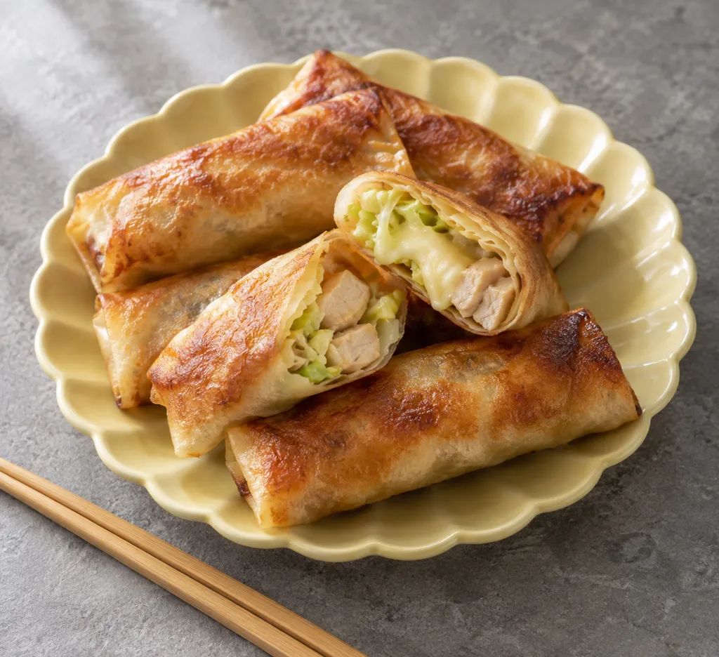鶏もも肉とキャベツの春巻きの完成イメージ