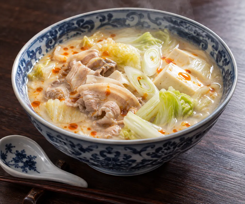 豚バラ肉と白菜の中華豆乳風鍋の完成イメージ