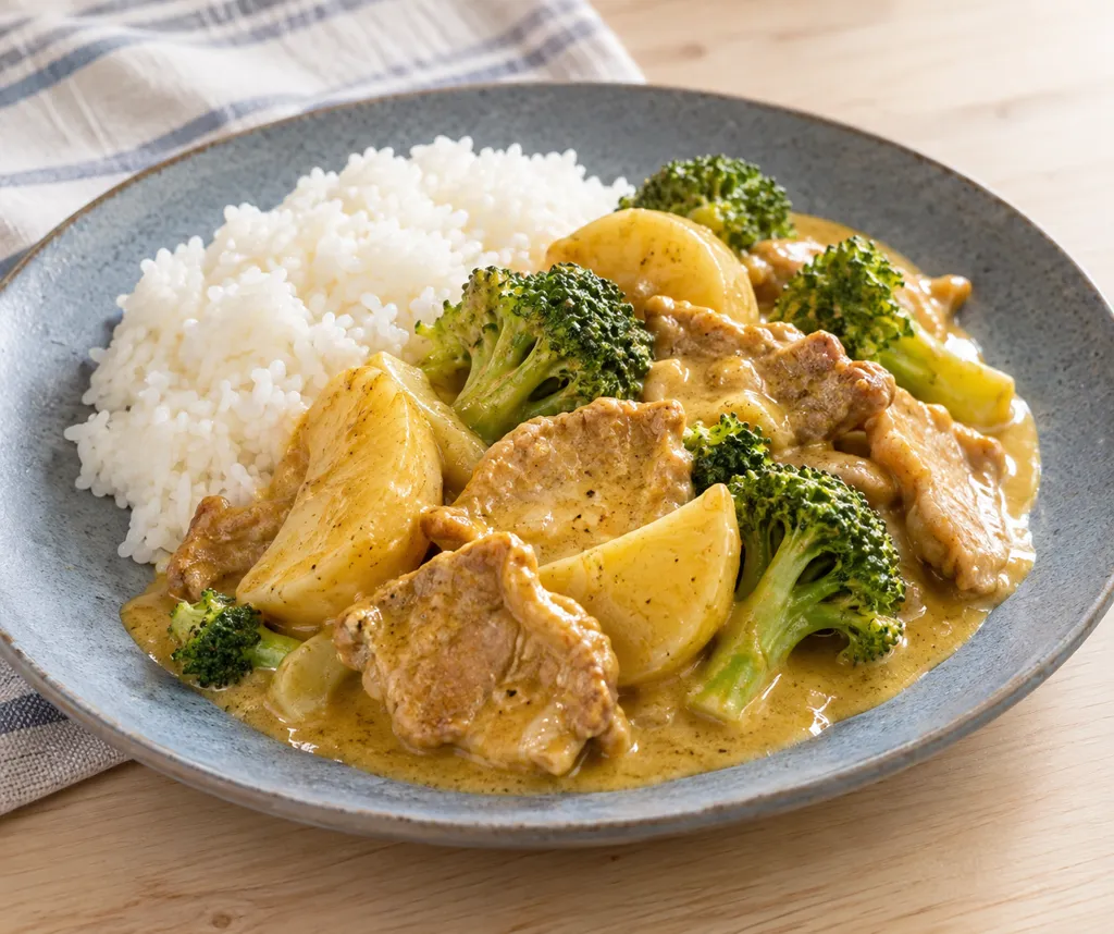 豚ロースとじゃがいものカレークリーム煮の完成イメージ