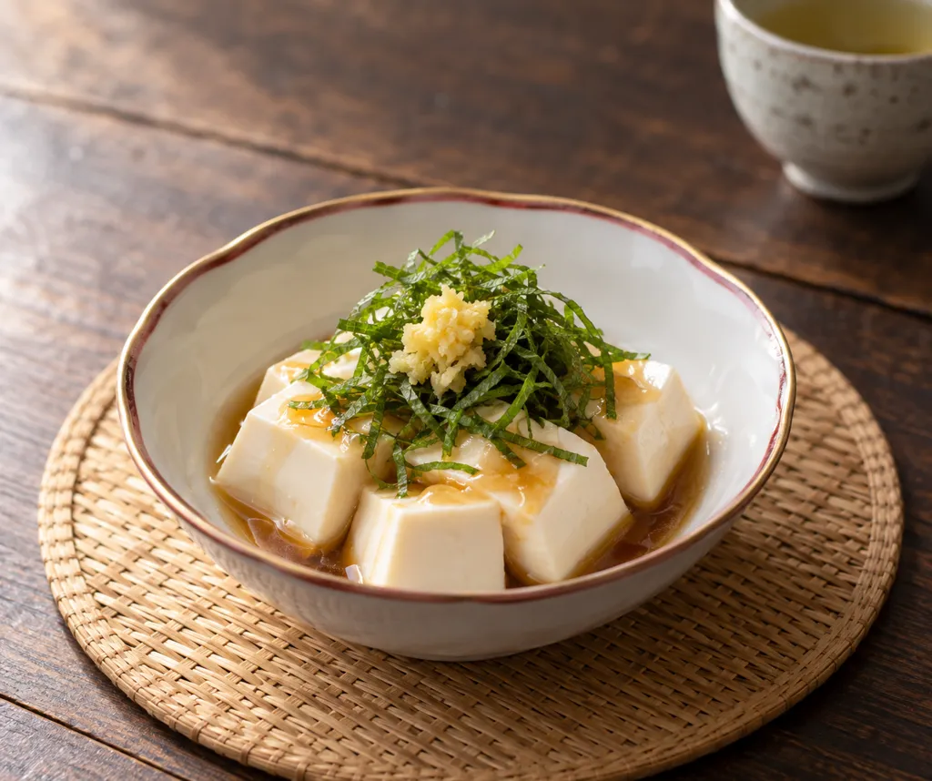 豆腐と大葉の中華だれがけの完成イメージ