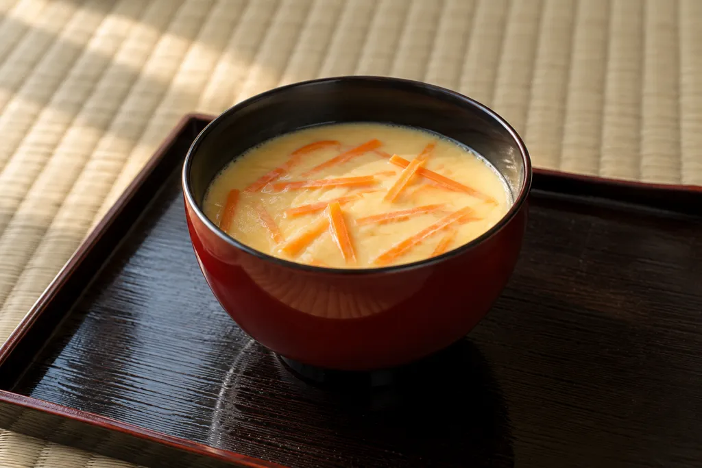 にんじんの茶碗蒸しの完成イメージ
