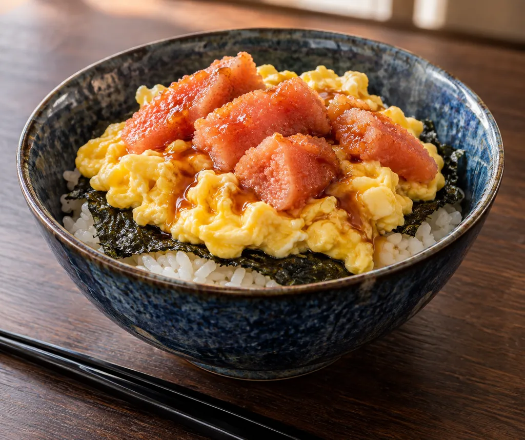 明太子と卵ののり弁風丼の完成イメージ