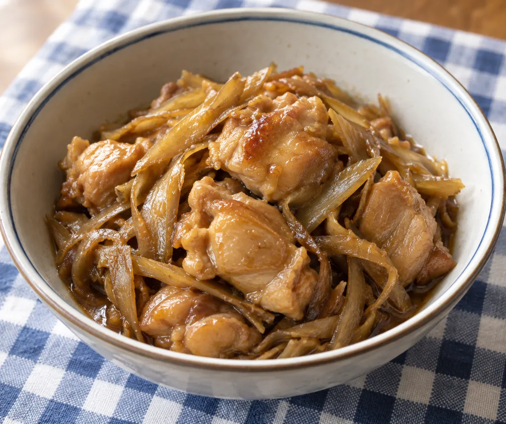 時短鶏もも肉とごぼうの味噌煮の完成イメージ