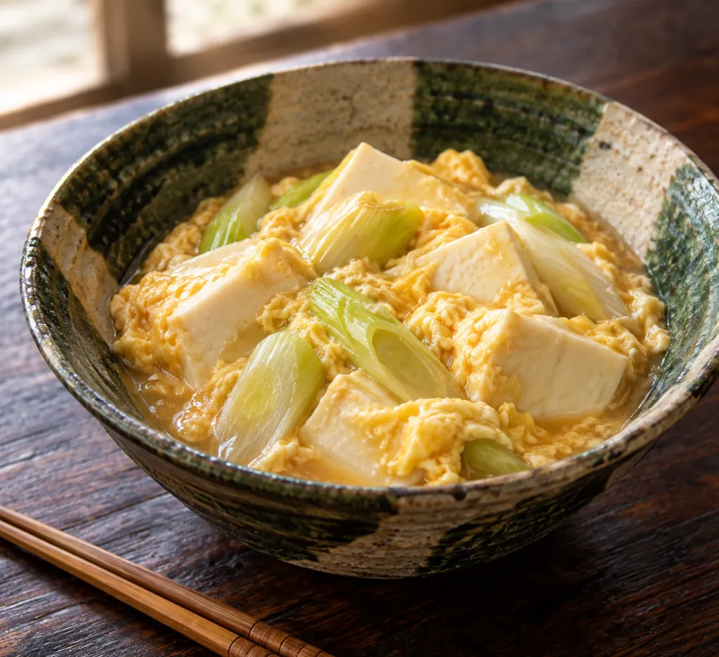 豆腐とねぎの卵とじの完成イメージ