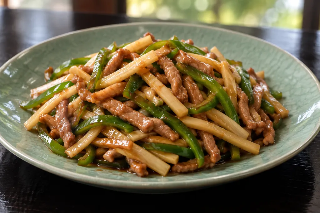豚もも肉とたけのこの中華炒めの完成イメージ