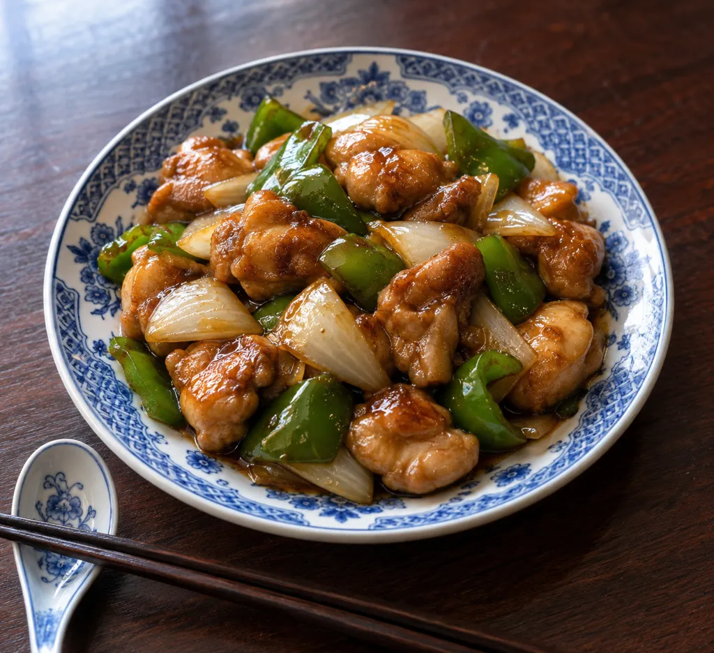 鶏もも肉とピーマンの中華炒めの完成イメージ