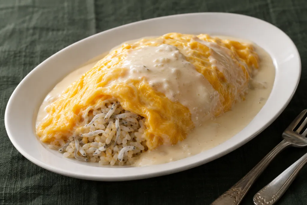 しらすの和風クリームオムライスの完成イメージ