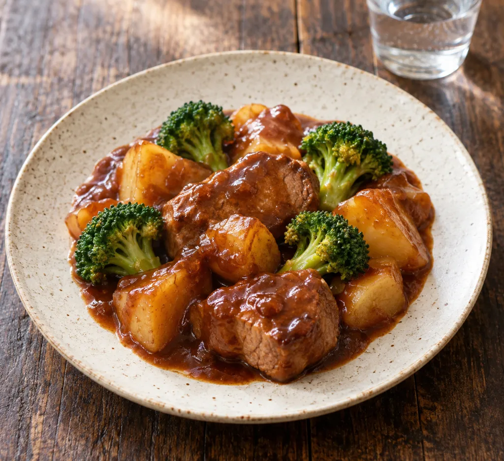 豚ヒレ肉とじゃがいものデミ煮の完成イメージ