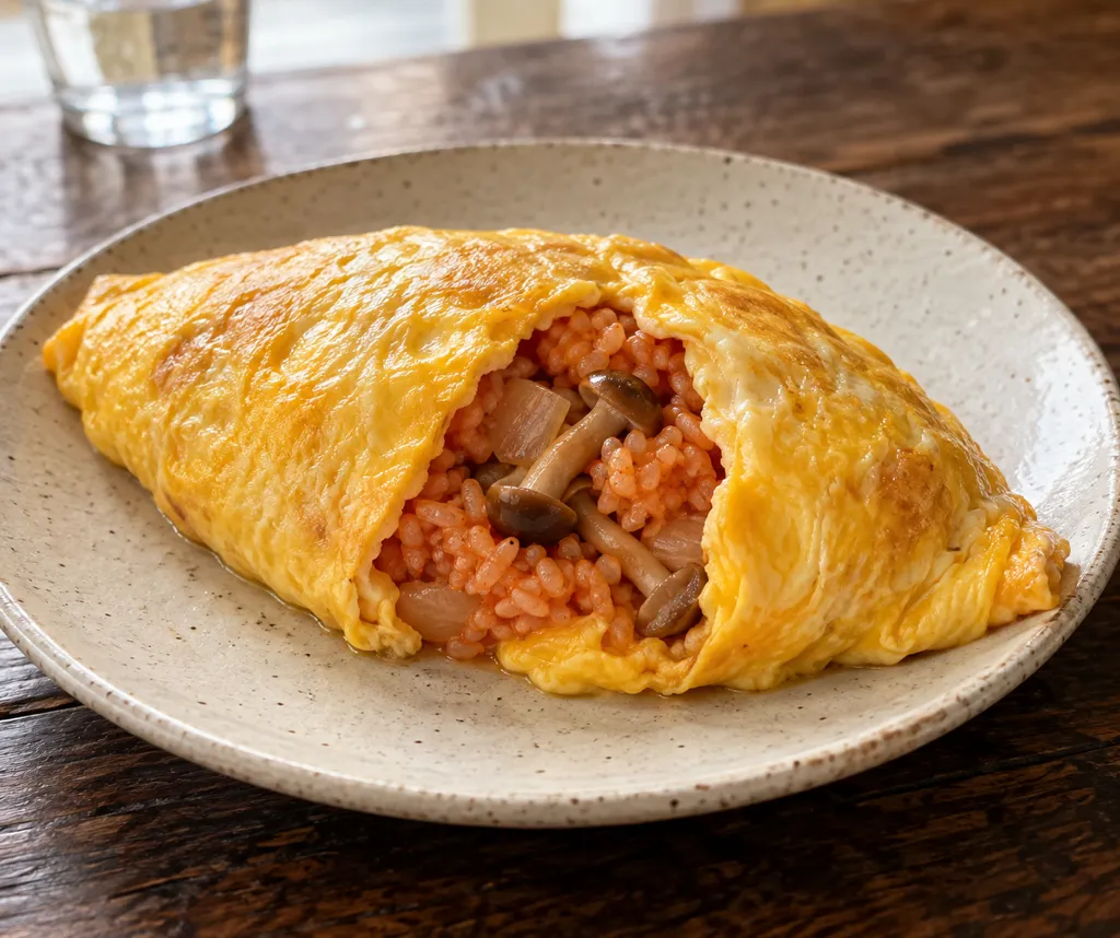しめじと玉ねぎのオムライスの完成イメージ
