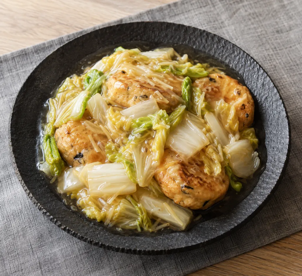 がんもどきと白菜のしょうがあんかけ焼きの完成イメージ