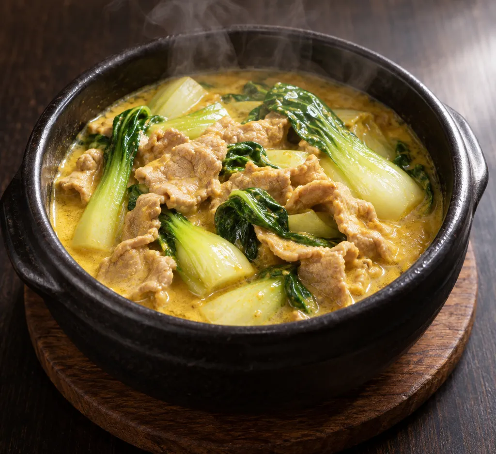 豚とチンゲン菜のココナッツ煮の完成イメージ