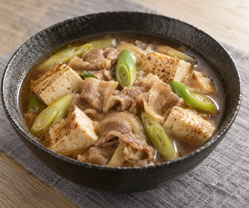 豚バラ肉と焼き豆腐の肉豆腐の完成イメージ