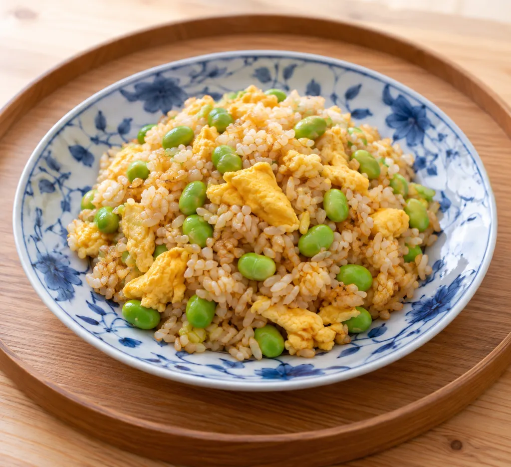 卵と枝豆の焼きめしの完成イメージ