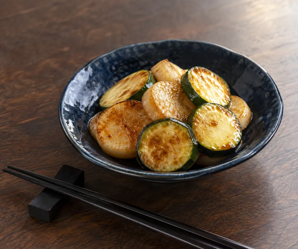 長芋とズッキーニのにんにく醤油焼きの完成イメージ