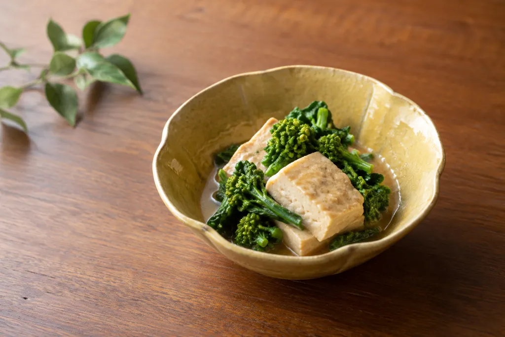 豆腐と菜の花の味噌煮の完成イメージ