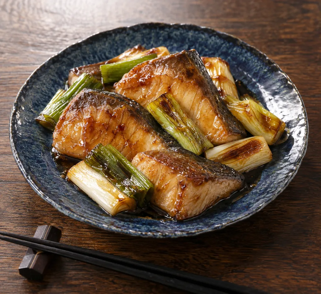 ぶりとねぎのバター醤油焼きの完成イメージ