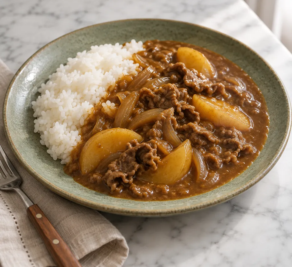 時短牛こま肉とじゃがいものカレーの完成イメージ