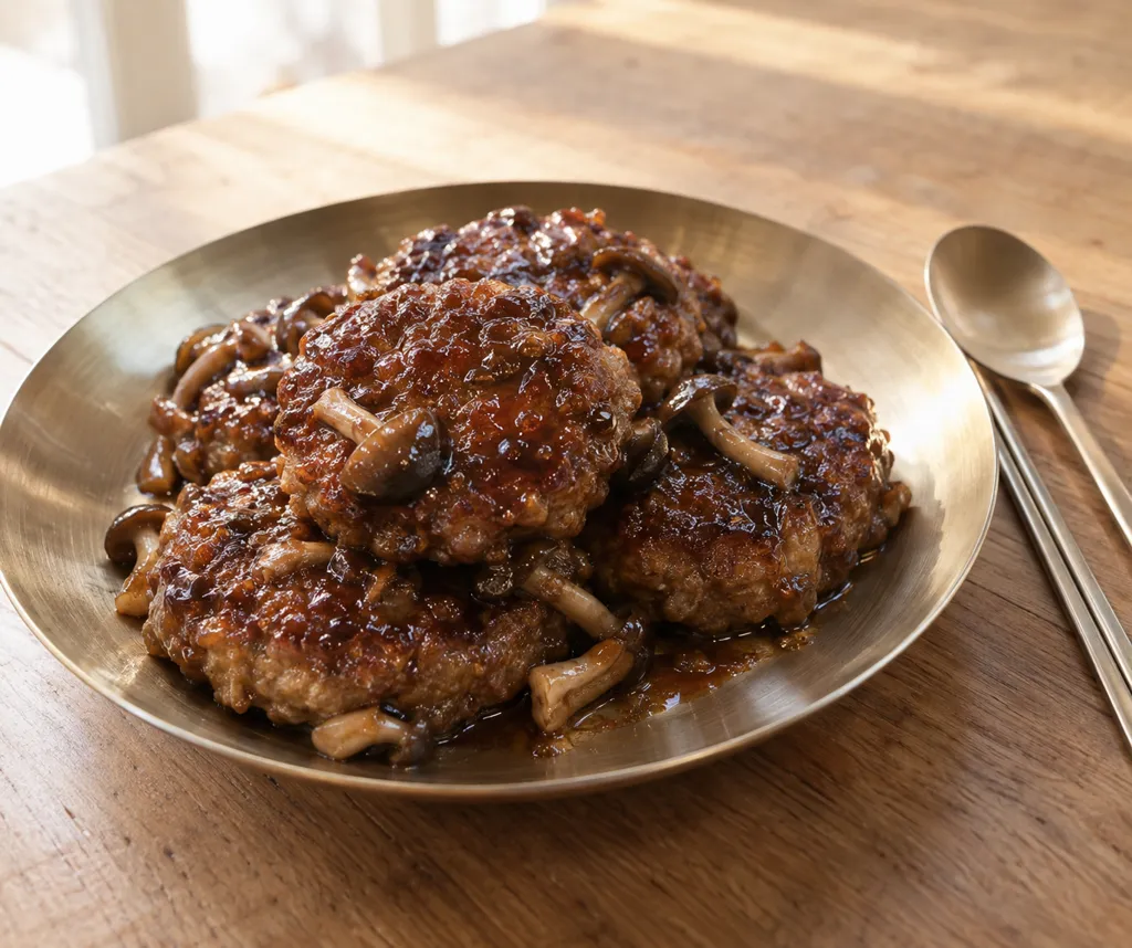 しめじの甘辛味噌牛肉だんごの完成イメージ