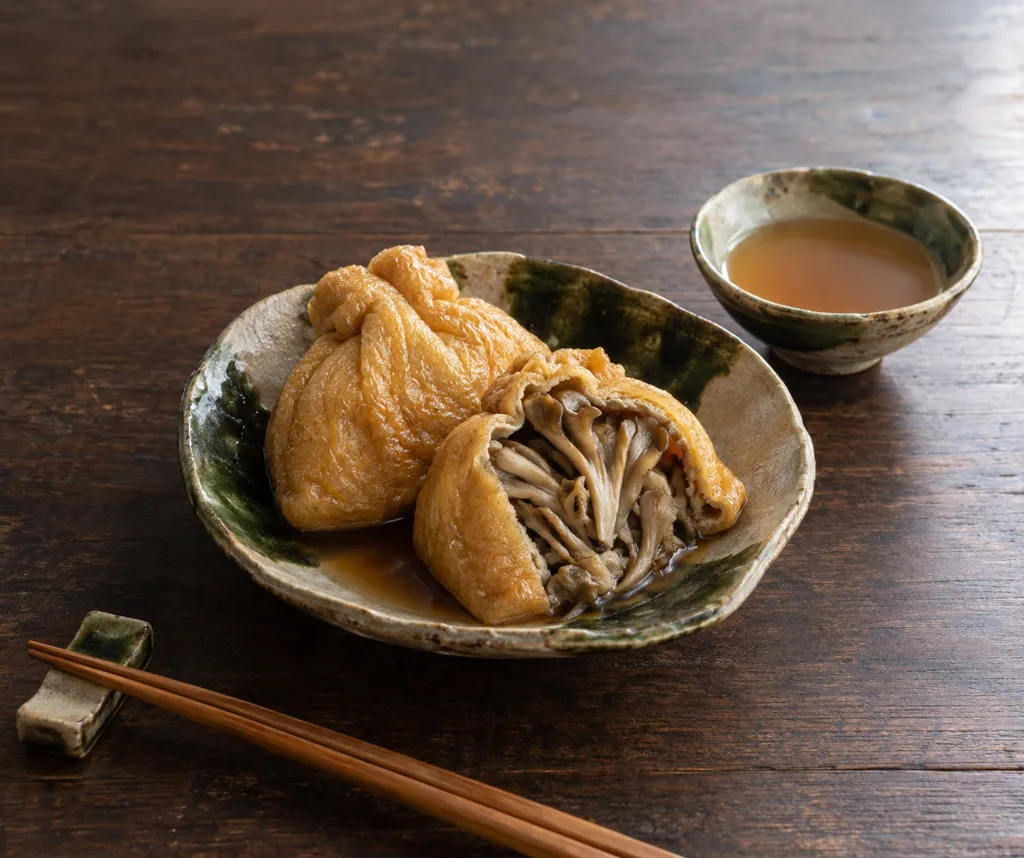 油揚げとまいたけの袋煮の完成イメージ