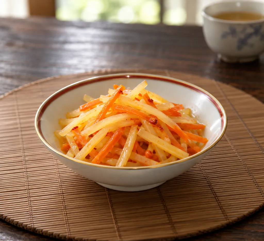 じゃがいもとにんじんの酸辣炒めの完成イメージ