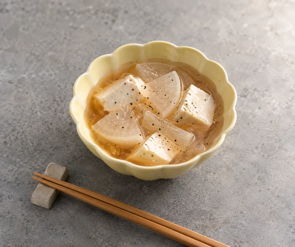 大根と豆腐の酸辣スープの完成イメージ