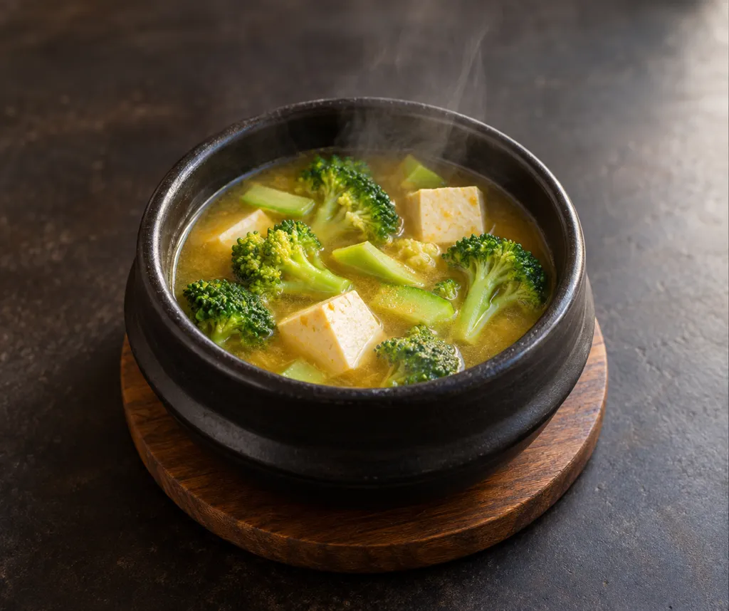 ブロッコリーと豆腐のカレー野菜汁の完成イメージ