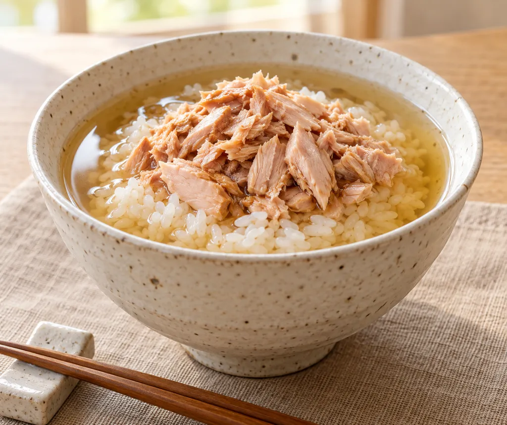 ツナのだし茶漬けの完成イメージ