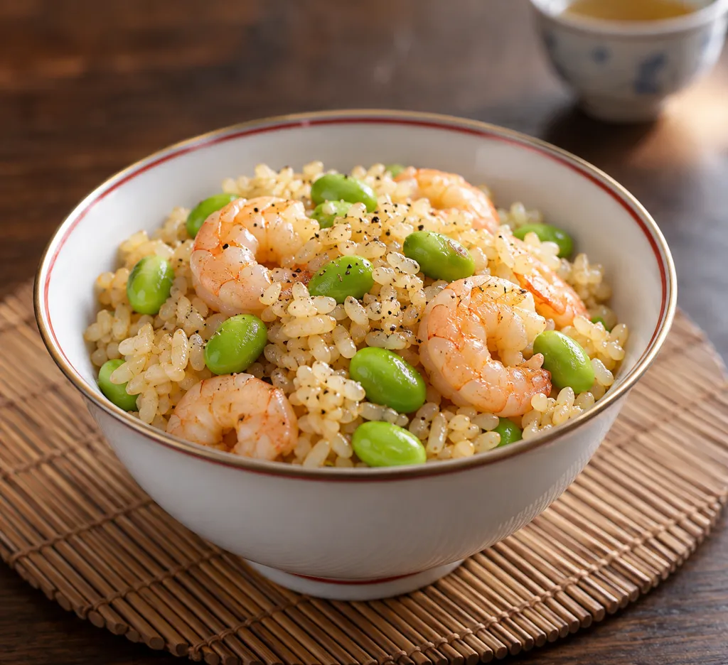 えびと枝豆の中華炊き込みご飯の完成イメージ