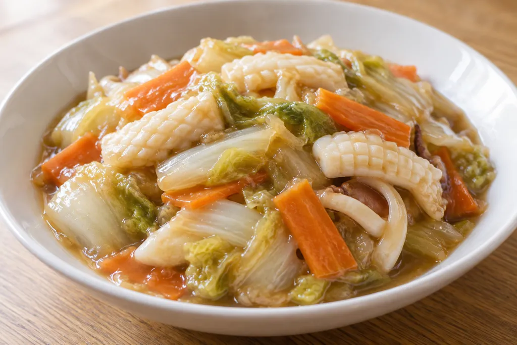いかと白菜の中華あん炒めの完成イメージ
