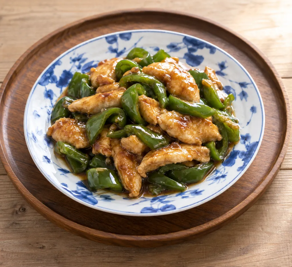 鶏むね肉とピーマンのにんにく南蛮の完成イメージ