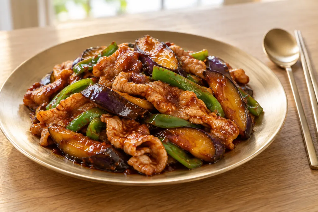 豚ロースとなすのコチュジャン炒めの完成イメージ