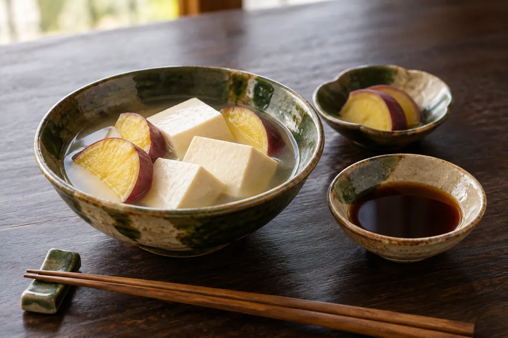 さつまいもの湯豆腐の完成イメージ