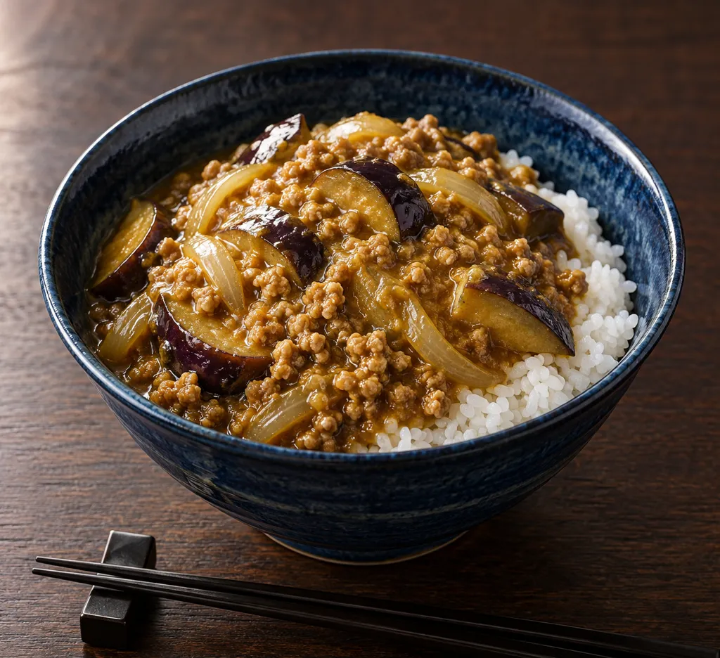 豚肉となすのそぼろカレーの完成イメージ