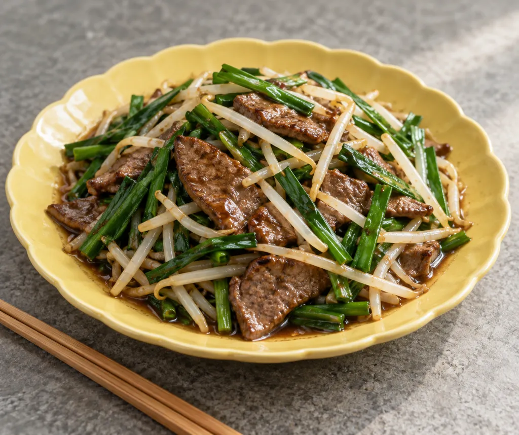 豚レバーとニラのもやし入り中華炒めの完成イメージ