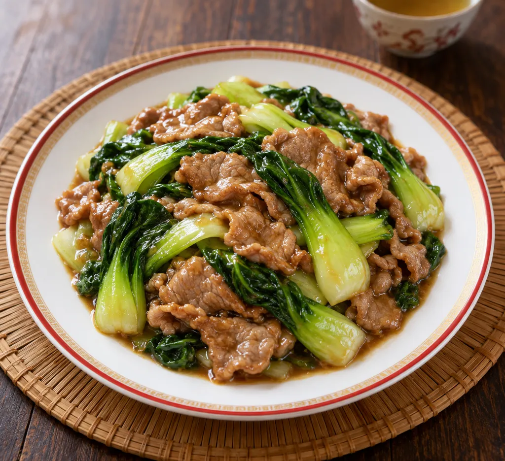 豚肉とチンゲン菜の中華甘辛煮の完成イメージ