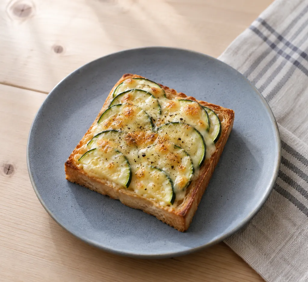 ズッキーニと食パンのチーズトーストの完成イメージ