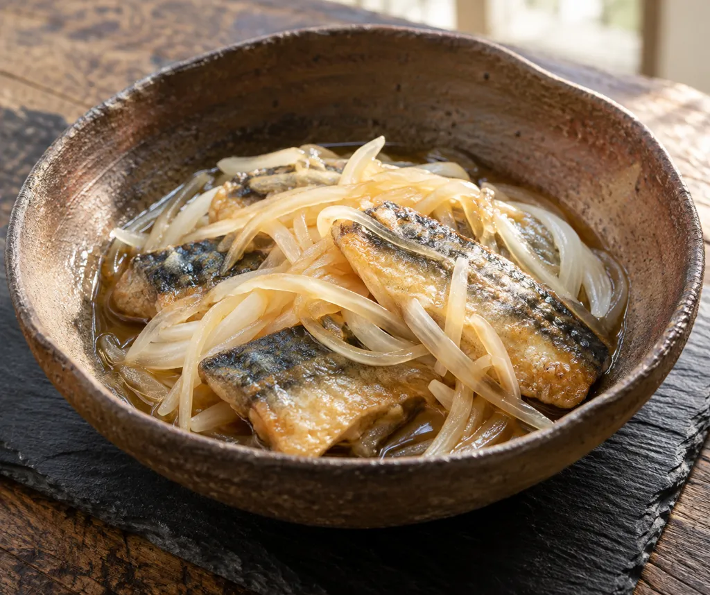 あじと玉ねぎの焼き南蛮の完成イメージ