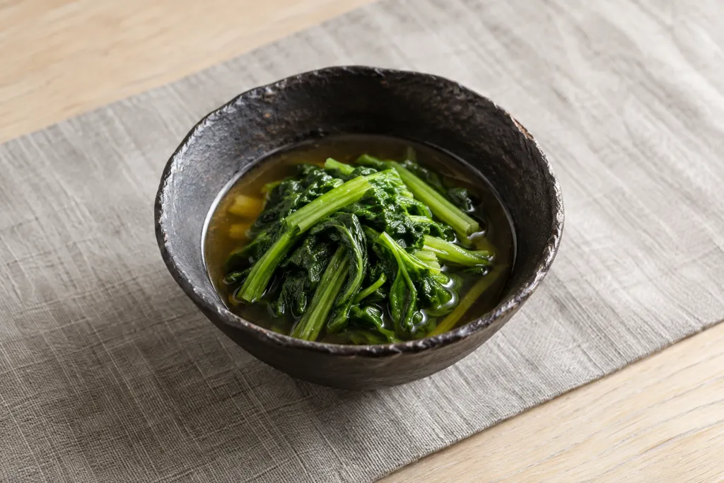 春菊の煮びたしの完成イメージ