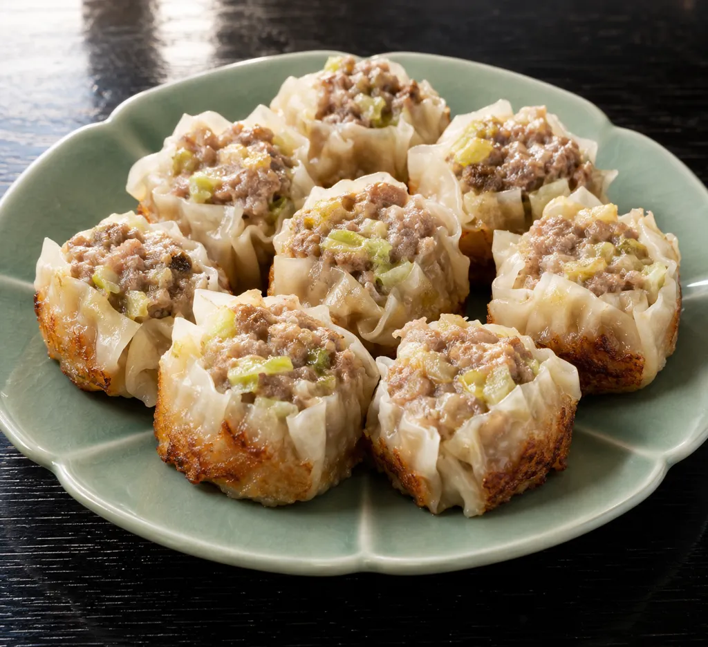 合いびき肉と白菜の焼き焼売の完成イメージ