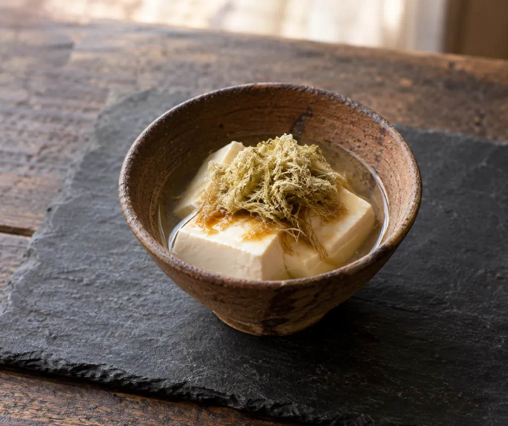 とろろ昆布の湯豆腐の完成イメージ