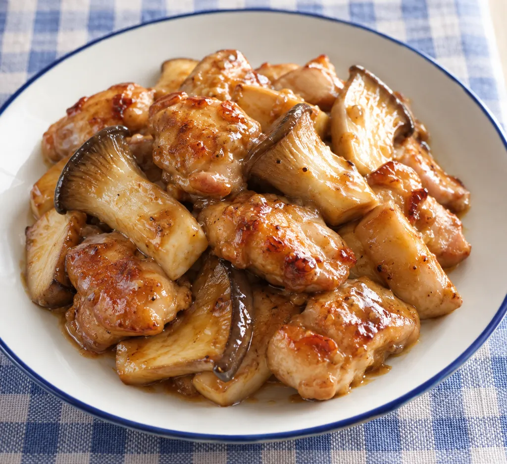 鶏もも肉とエリンギの醤油マヨ焼きの完成イメージ