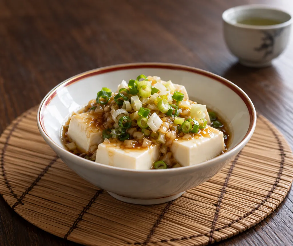 豆腐とねぎの中華香味だれの完成イメージ