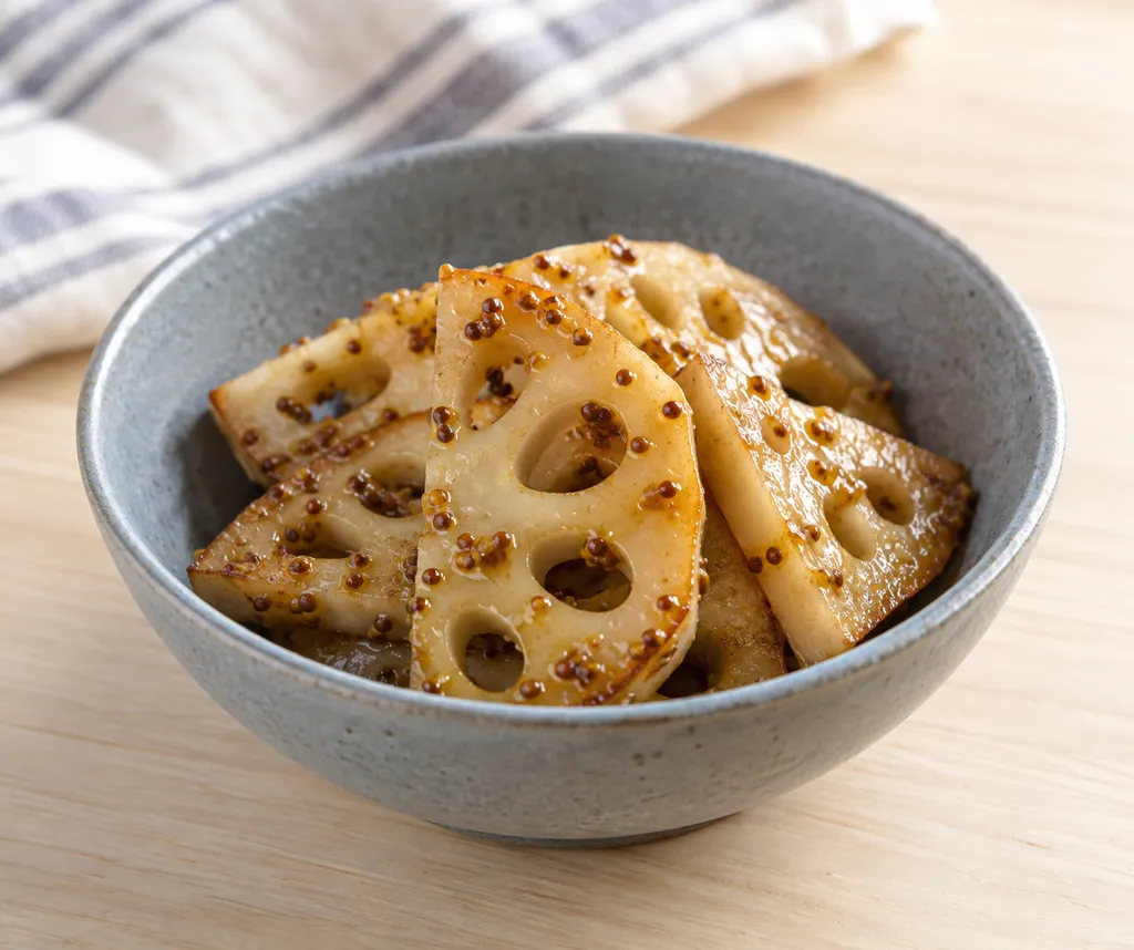れんこんのマスタード焼きの完成イメージ