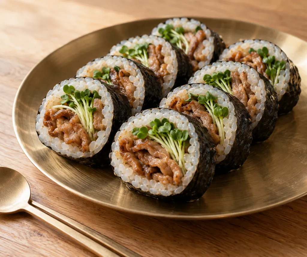 豚ロースとかいわれ大根のキンパの完成イメージ