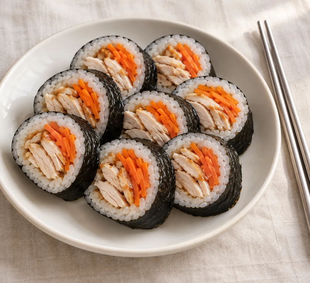 鶏むね肉とにんじんのキンパの完成イメージ