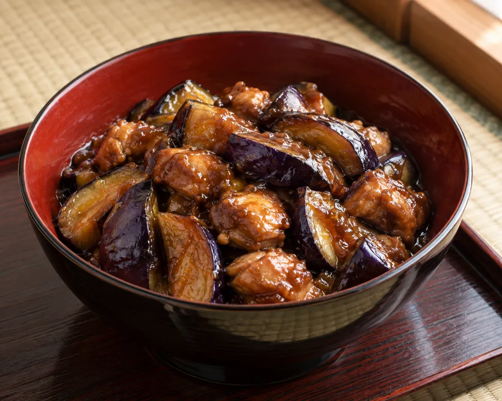 なすと焼き鳥の味噌炒めの完成イメージ